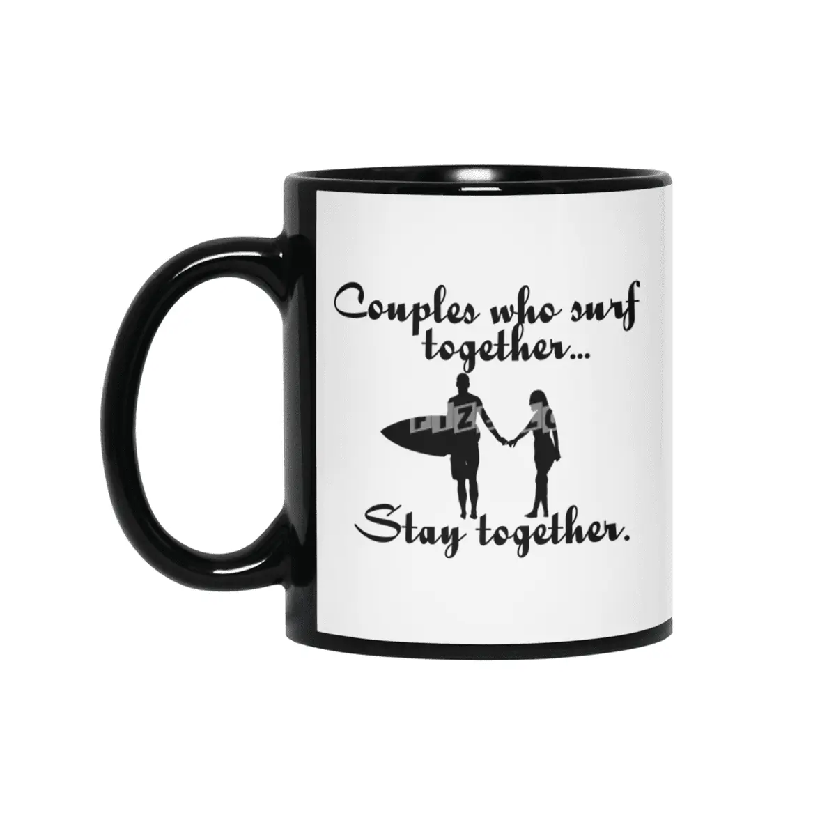 Arecaceae Co. "Couples who surf" Slogan Siyah Kupa