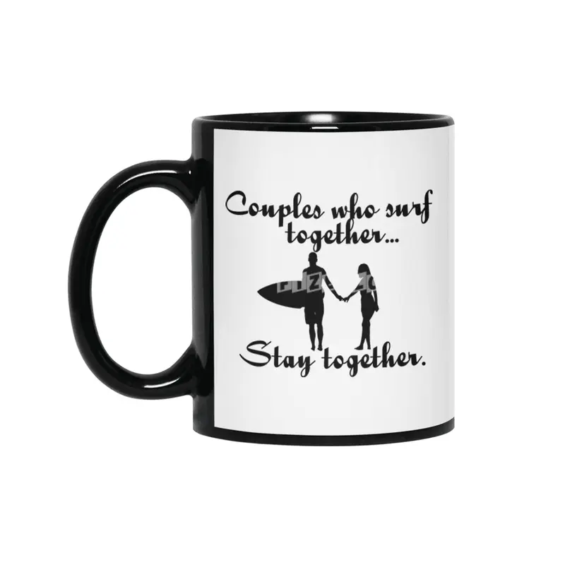 Arecaceae Co. "Couples who surf" Slogan Siyah Kupa