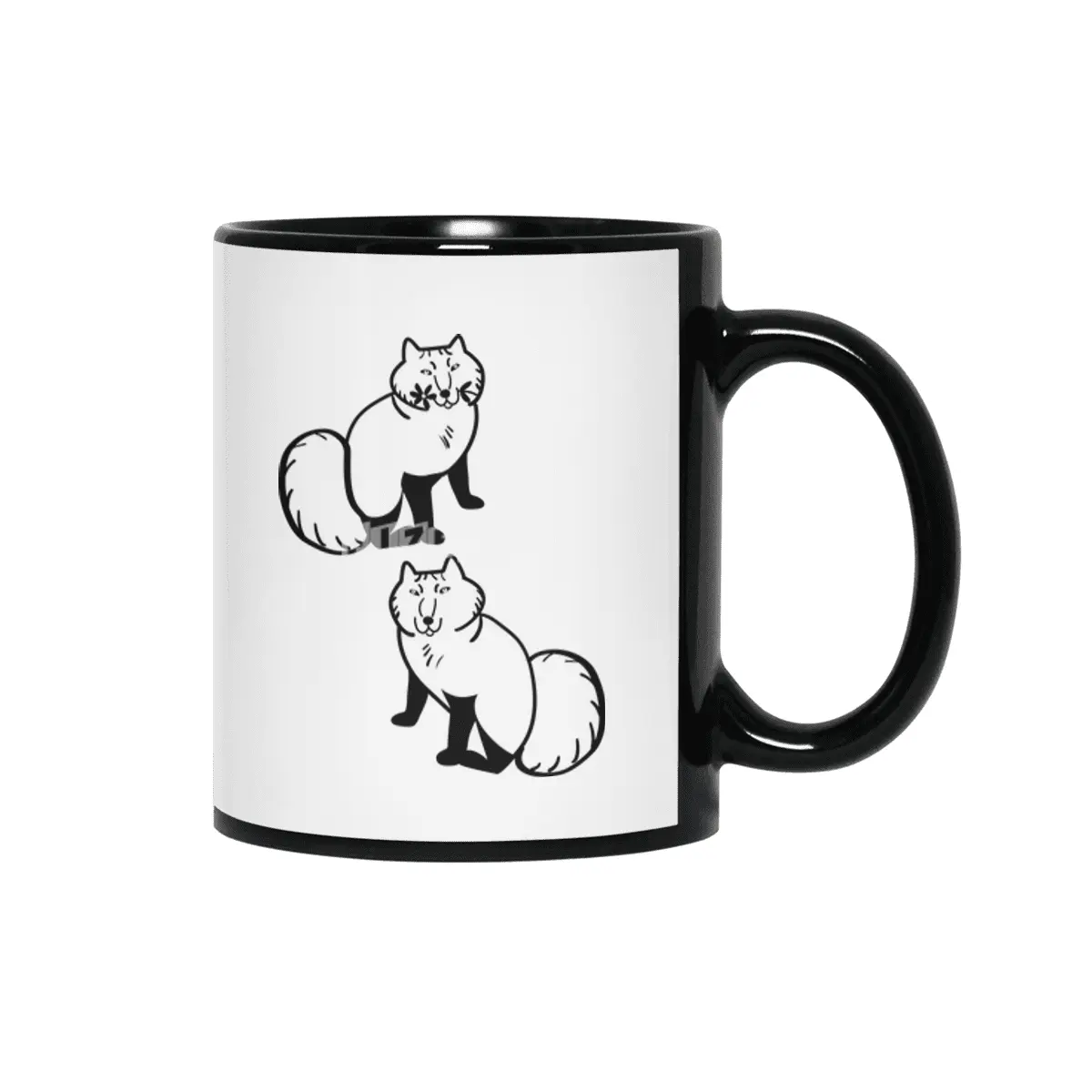 Arctic Fox couple scandinavian style Siyah Kupa