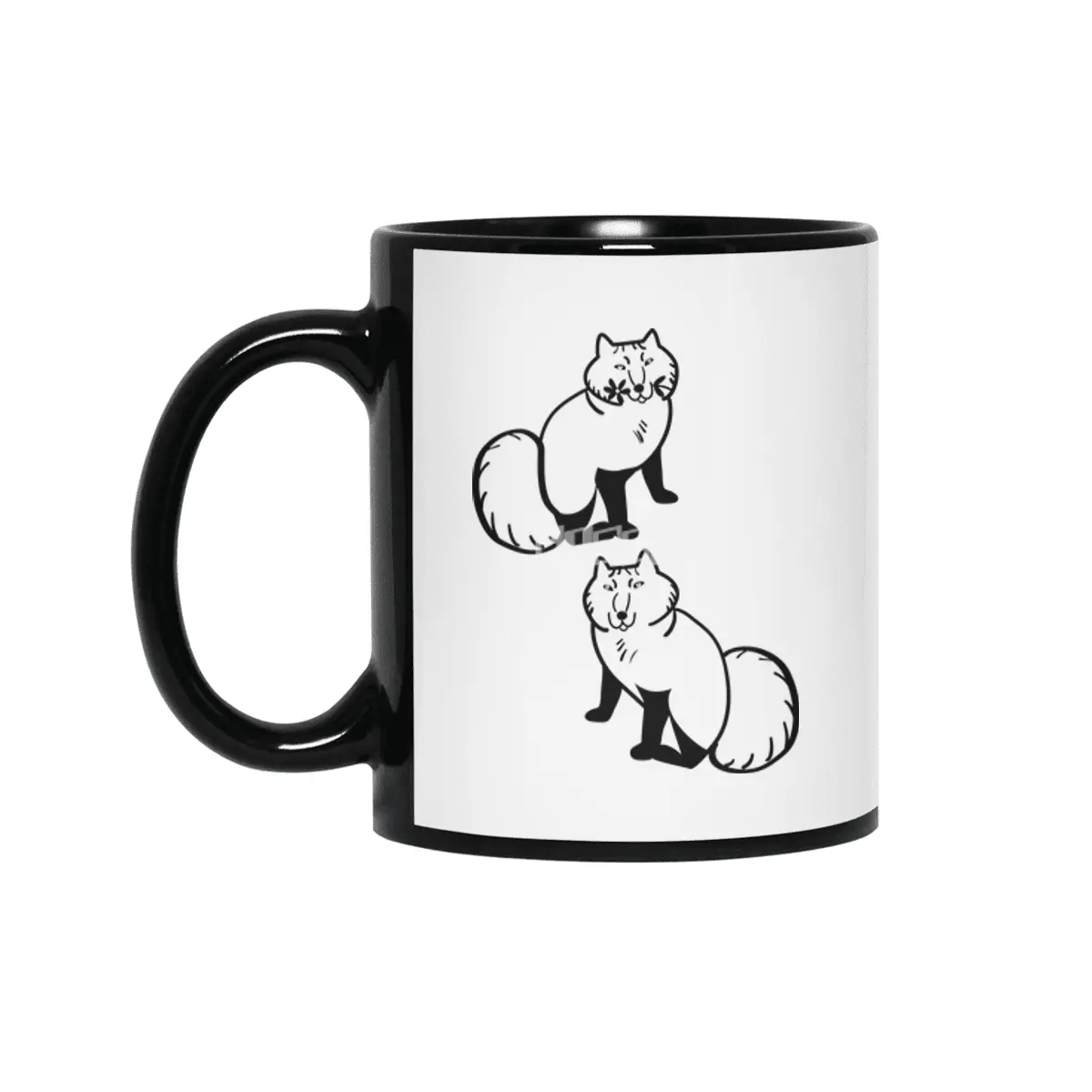 Arctic Fox couple scandinavian style Siyah Kupa