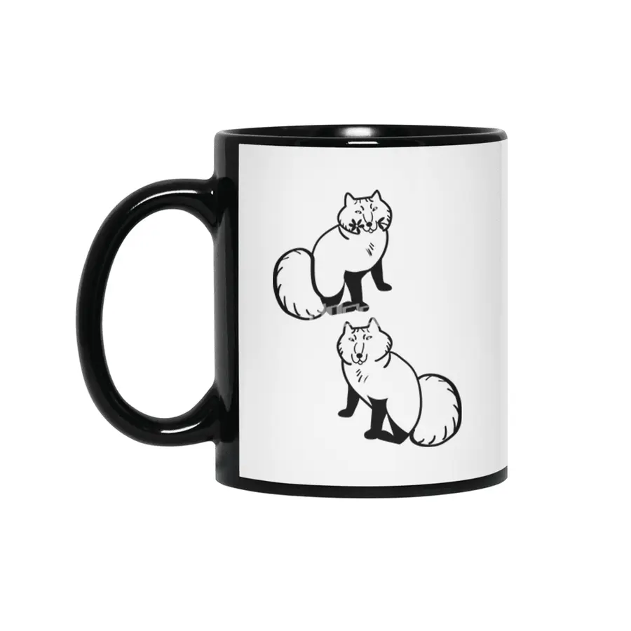 Arctic Fox couple scandinavian style Siyah Kupa