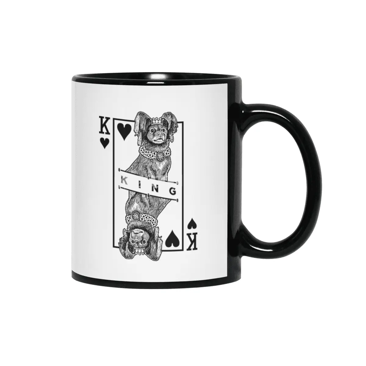 Russian Toy Terrier King Of Hearts Funny Dog Lover Pop Art Siyah Kupa