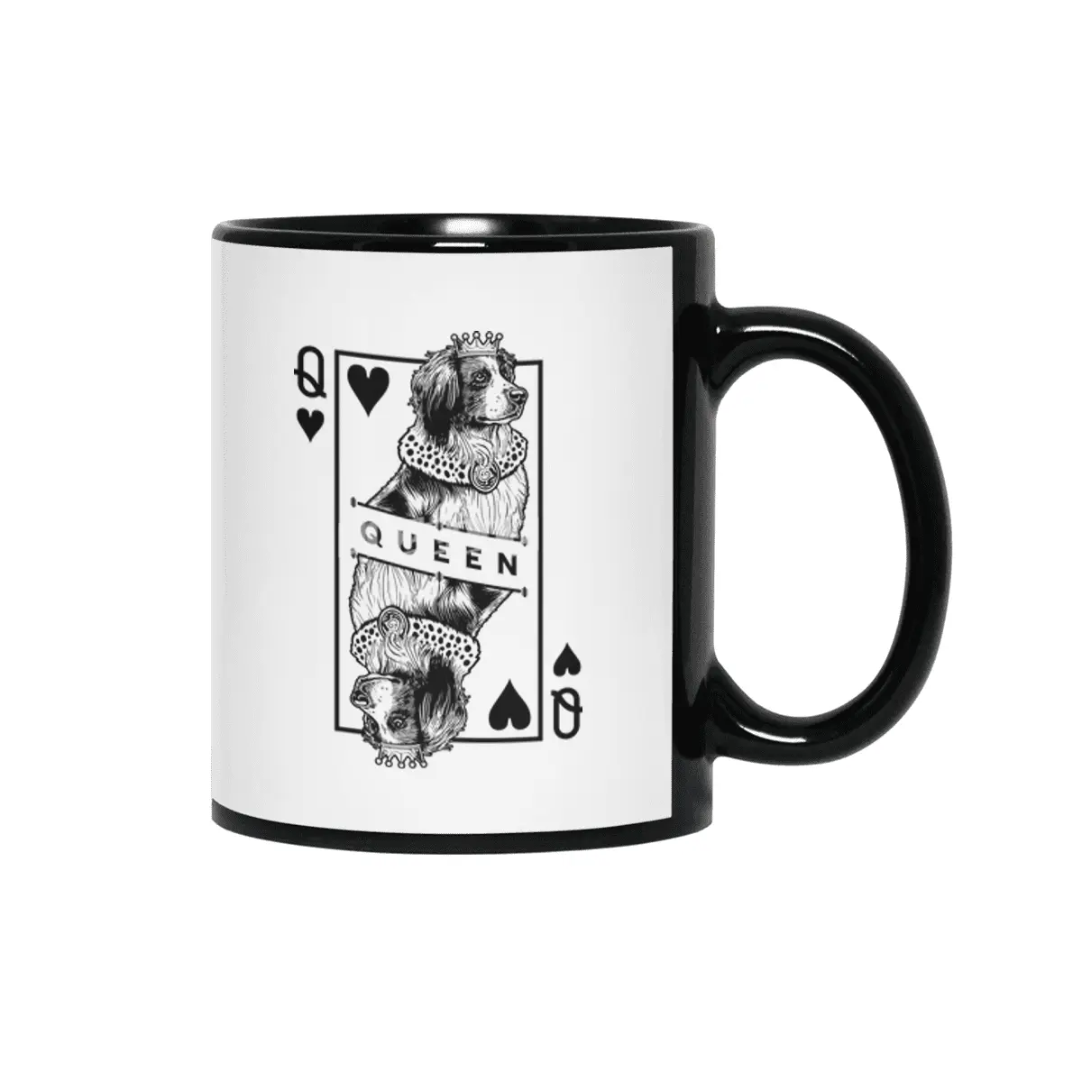 Kooikerhondje Queen Of Hearts Funny Kooiker Dog Lover Siyah Kupa
