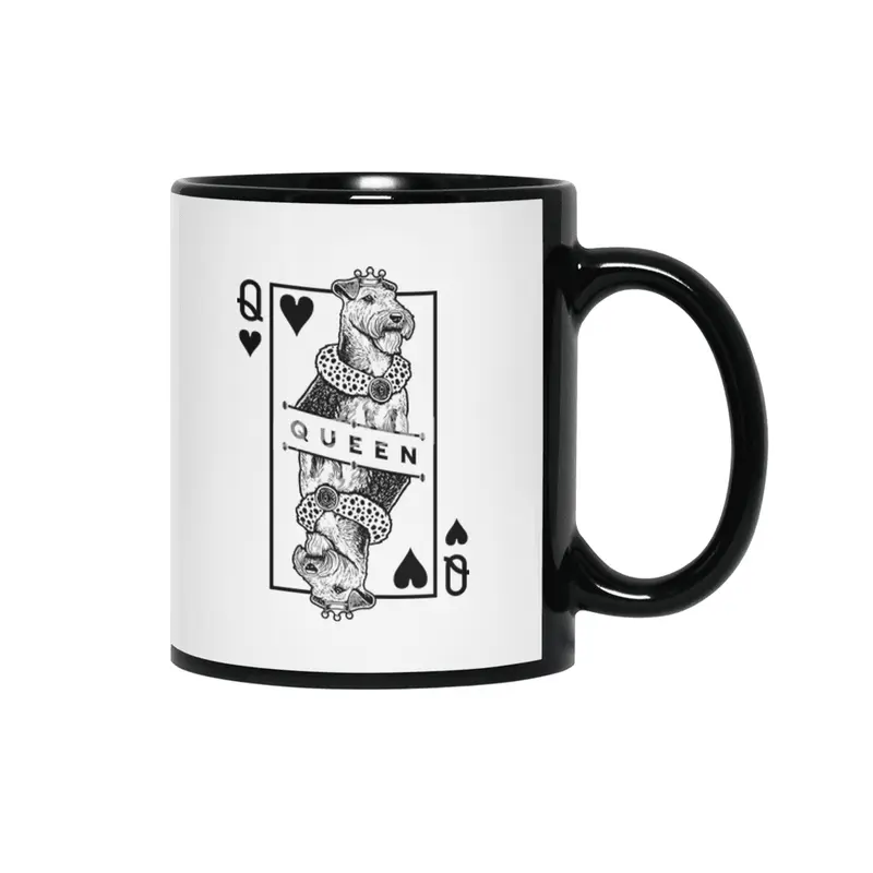 Lakeland Terrier Queen Of Hearts Funny Dog Lover Pop Art Siyah Kupa