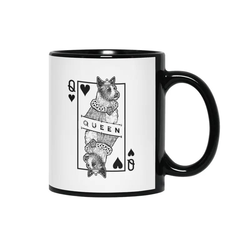 Portuguese Podengo Pequeno Queen Of Hearts Funny Dog Lover Siyah Kupa