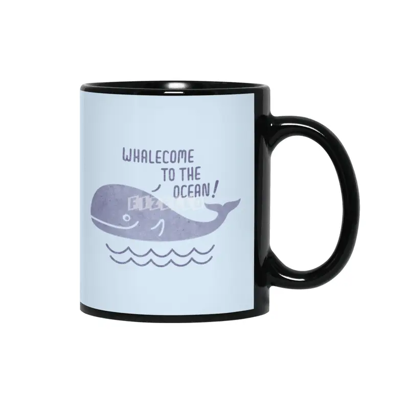 Whalecome to the Ocean Siyah Kupa