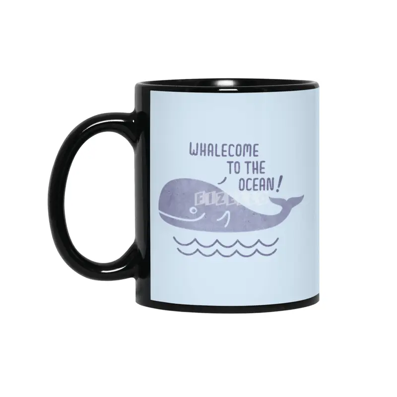 Whalecome to the Ocean Siyah Kupa
