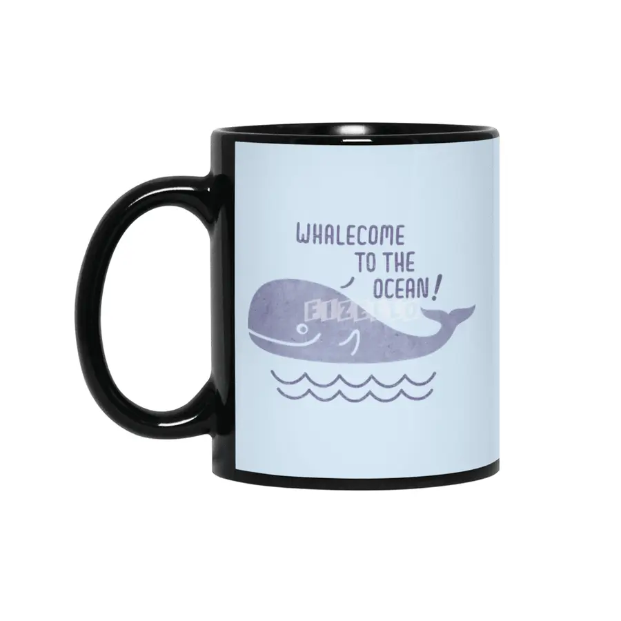 Whalecome to the Ocean Siyah Kupa