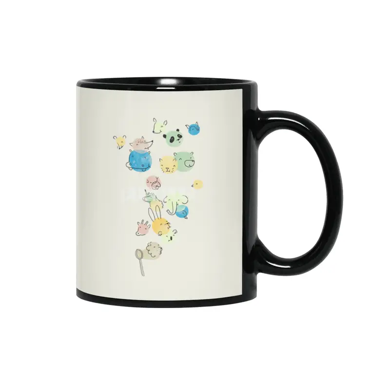 Bubble Animals Siyah Kupa