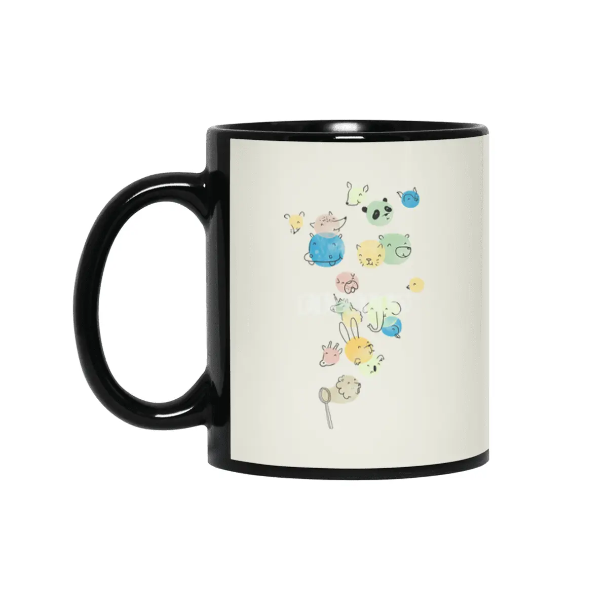 Bubble Animals Siyah Kupa