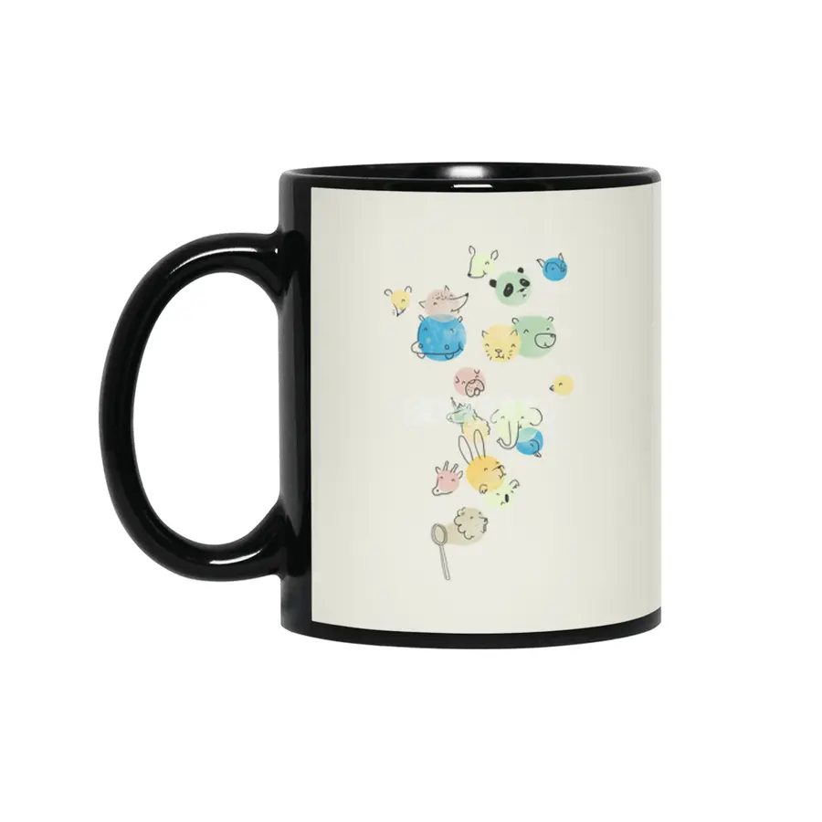 Bubble Animals Siyah Kupa