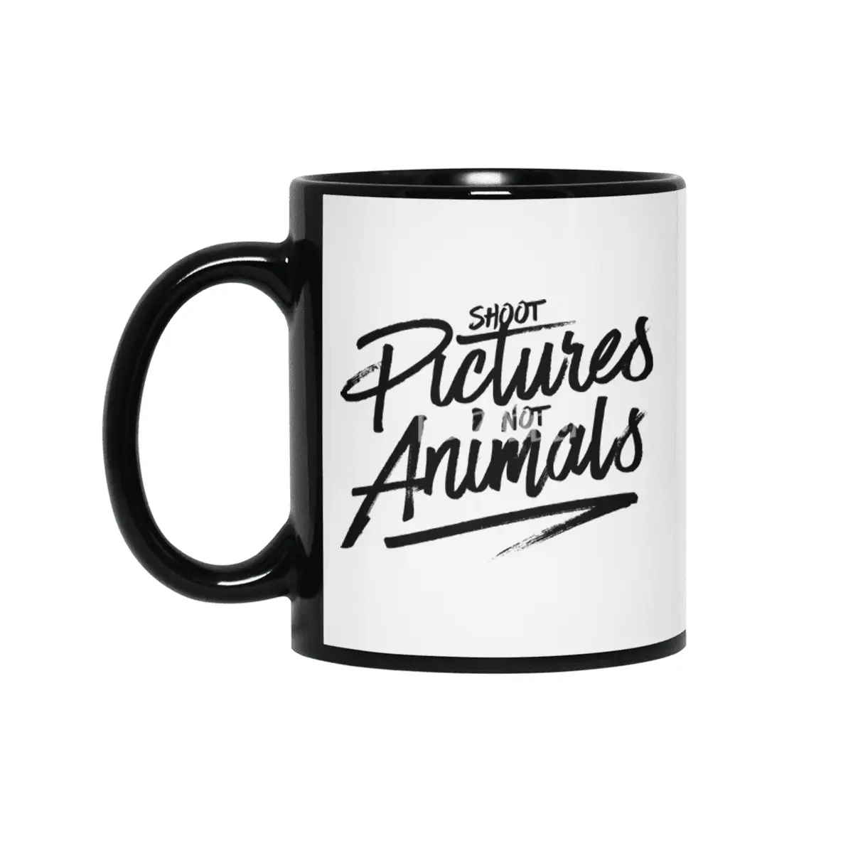 Shoot Pictures Not Animals Siyah Kupa