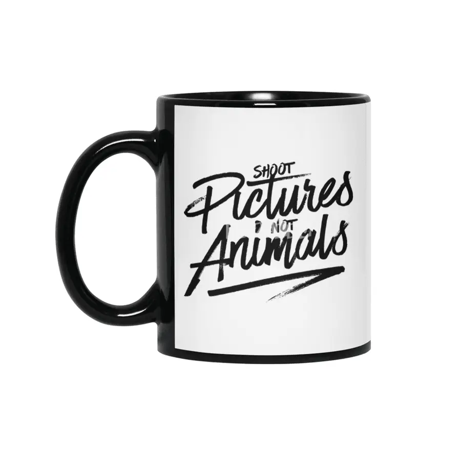 Shoot Pictures Not Animals Siyah Kupa