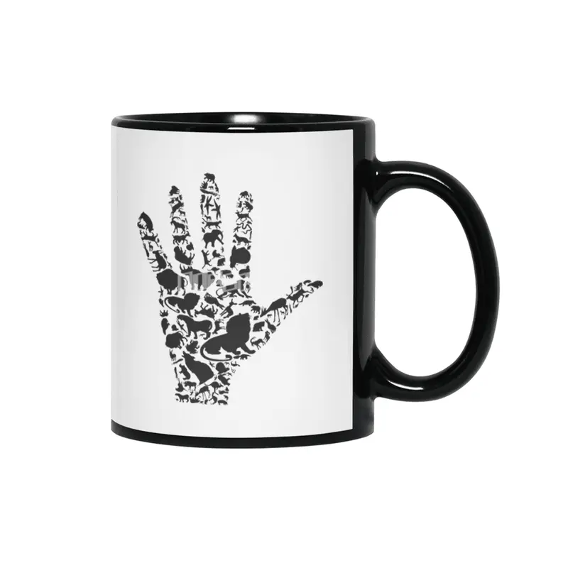 Hand an animal Siyah Kupa
