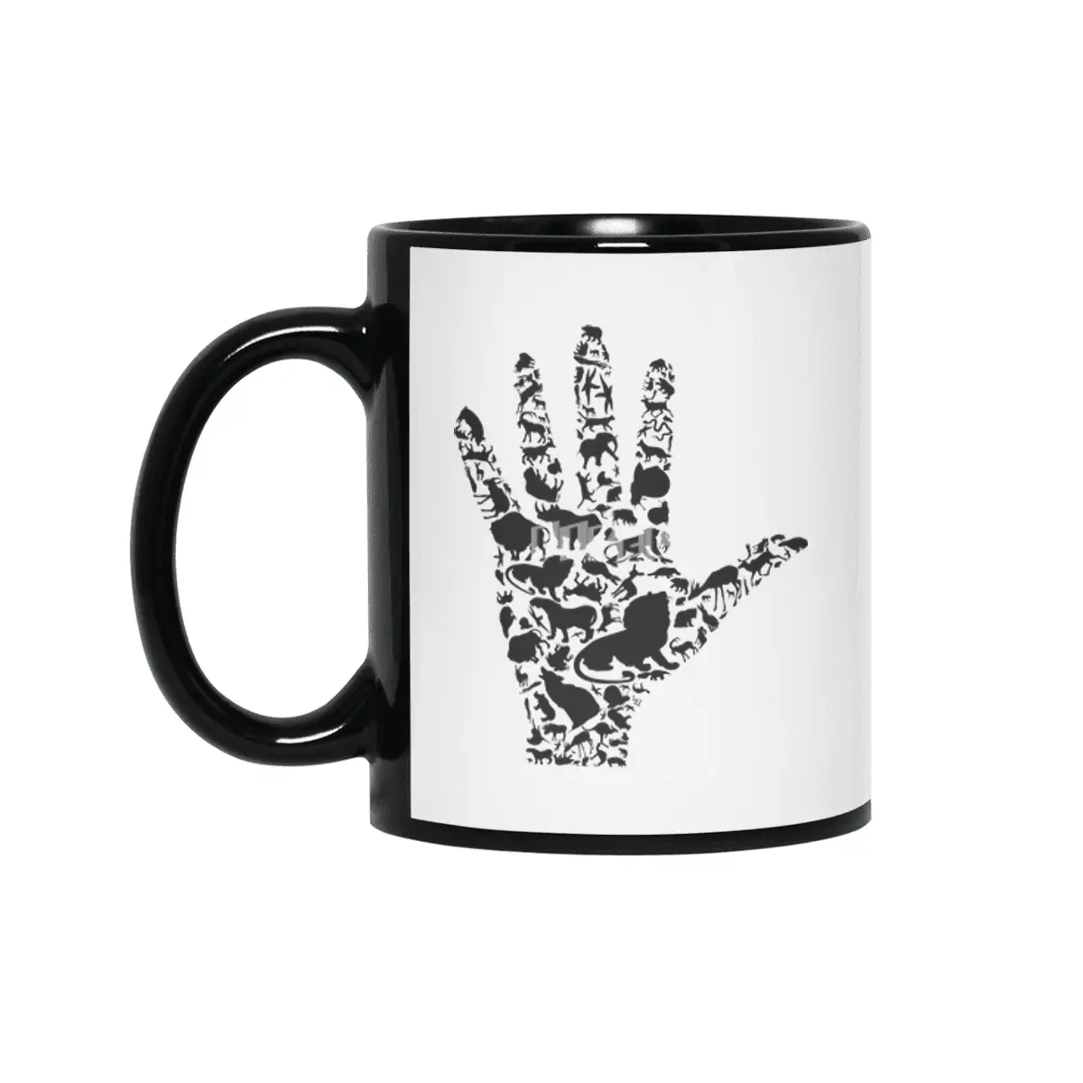 Hand an animal Siyah Kupa