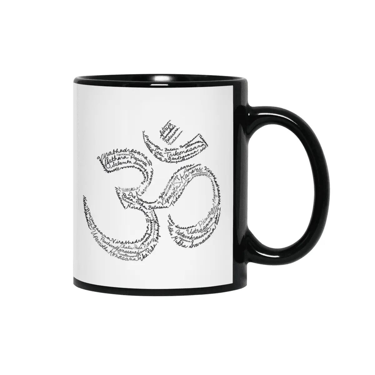 Yoga Om Word Art 1 Siyah Kupa