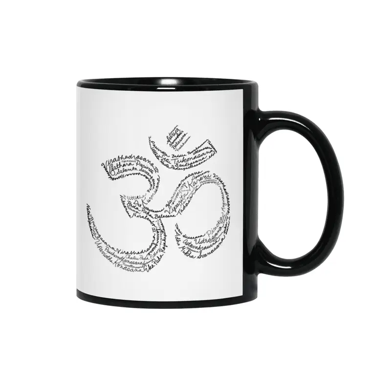 Yoga Om Word Art 1 Siyah Kupa