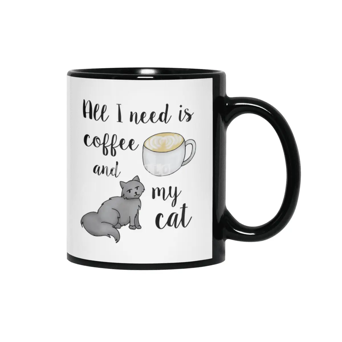 All I Need is Coffee and My Cat Siyah Kupa
