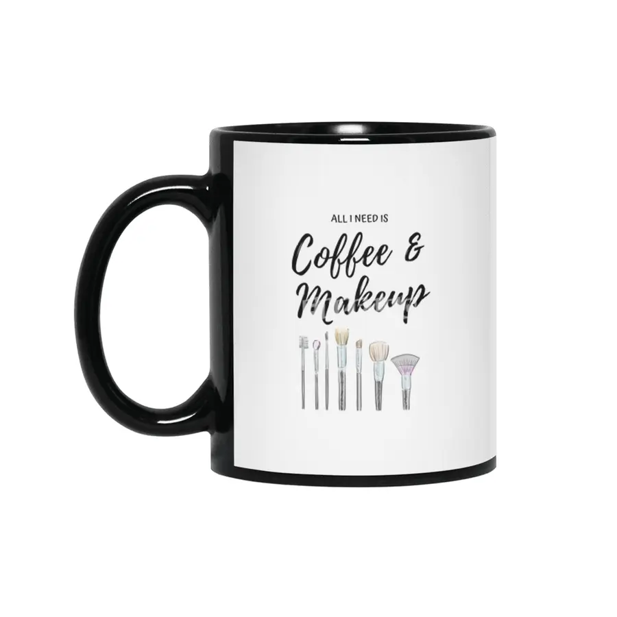 All I need is Coffee & Makeup Siyah Kupa