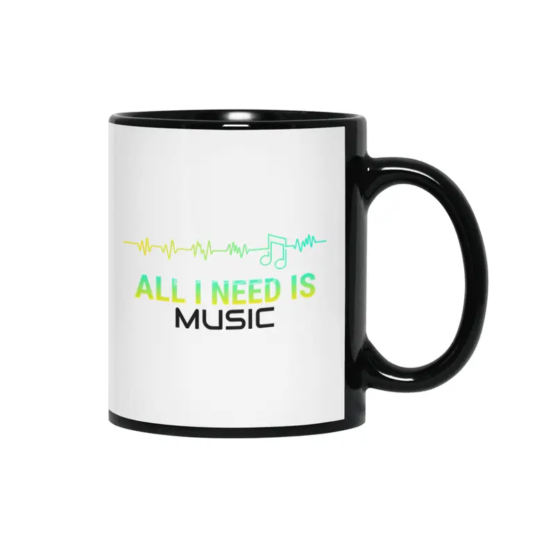 All I Need Is Music Siyah Kupa