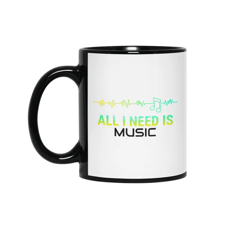 All I Need Is Music Siyah Kupa