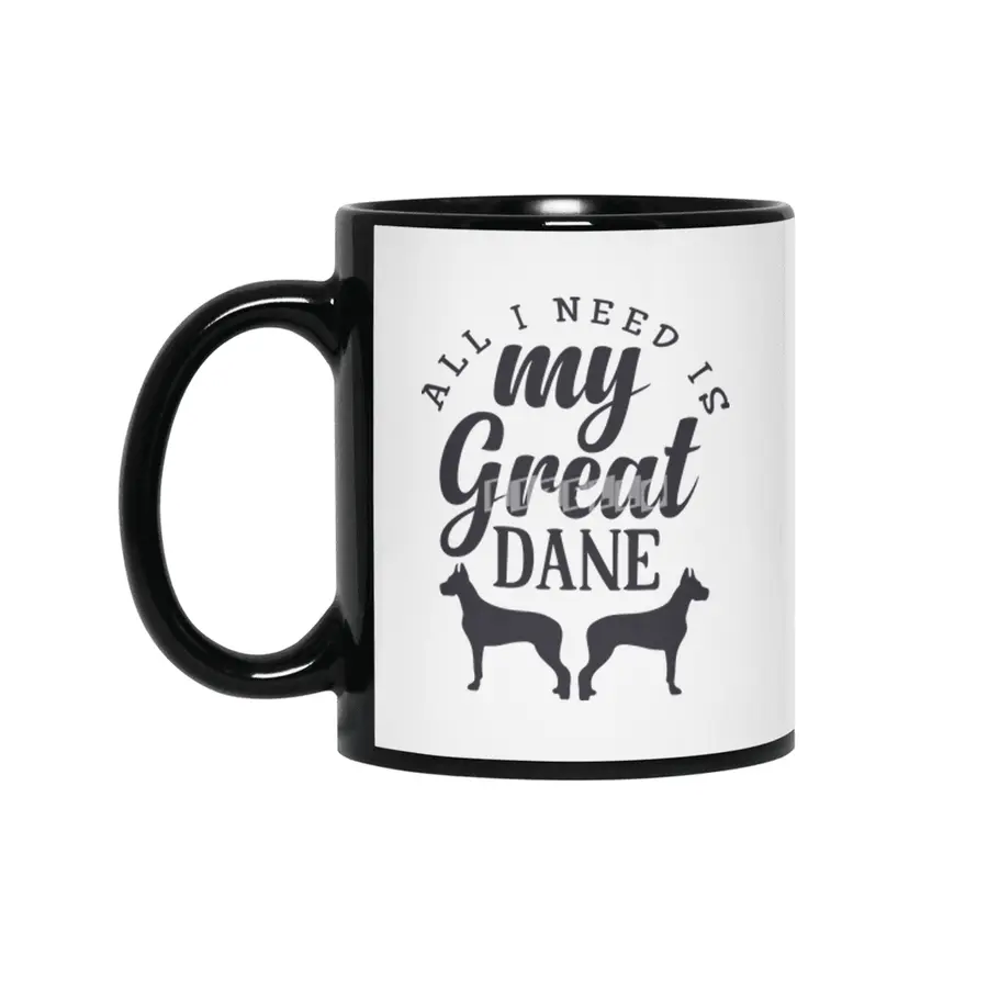 All I Need is My Great Dane Siyah Kupa