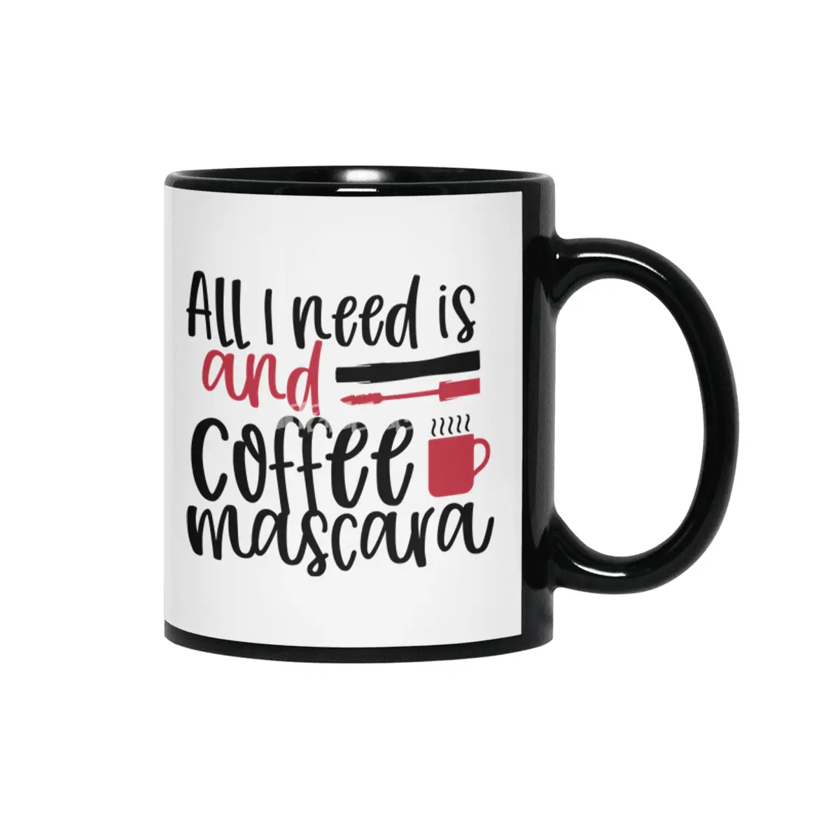 All I need is coffee and mascara design - Cool Siyah Kupa