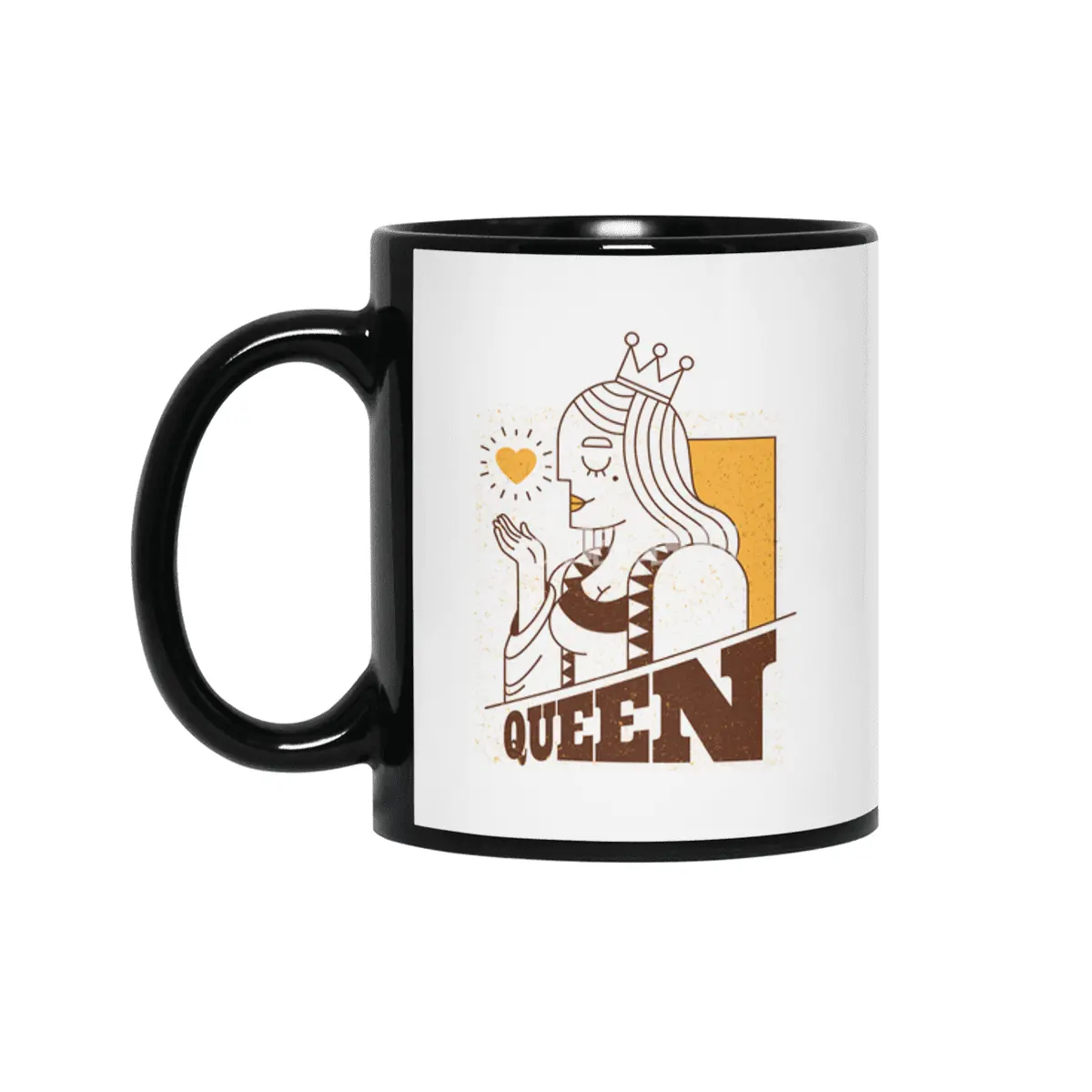 Queen of Hearts Siyah Kupa