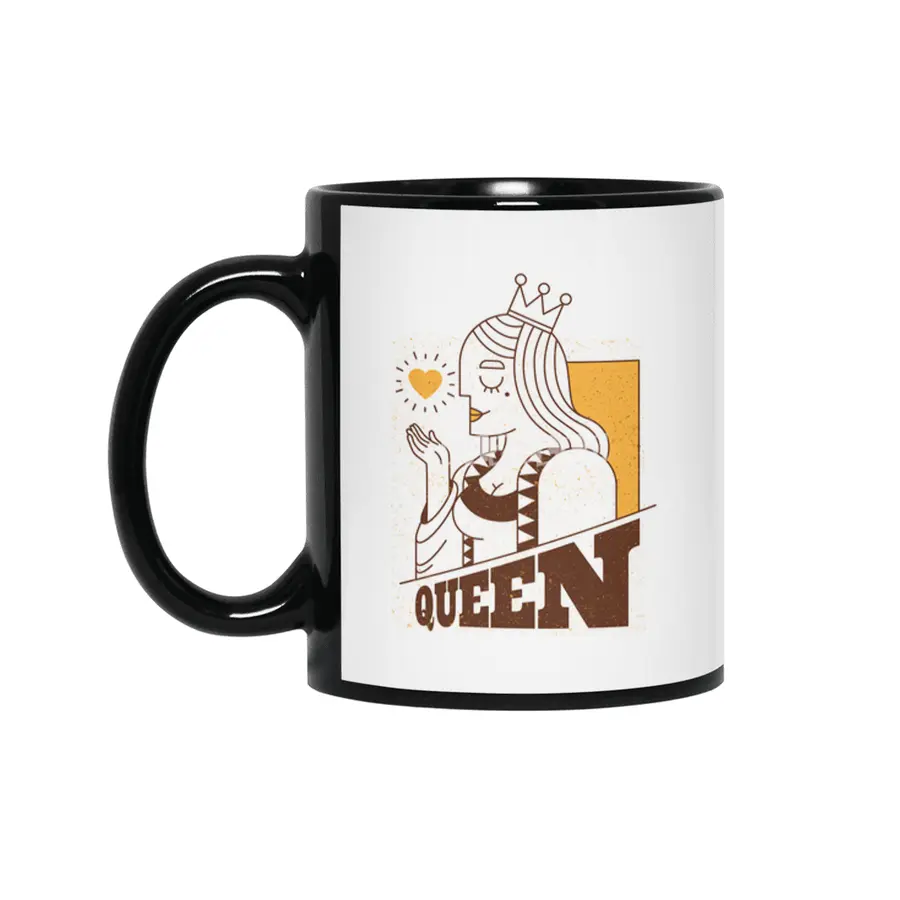 Queen of Hearts Siyah Kupa