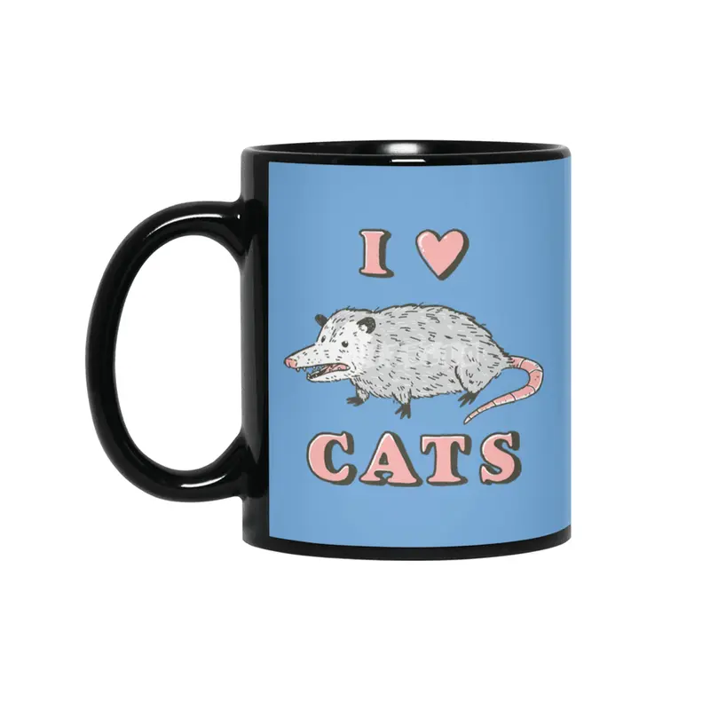 I heart cats Siyah Kupa