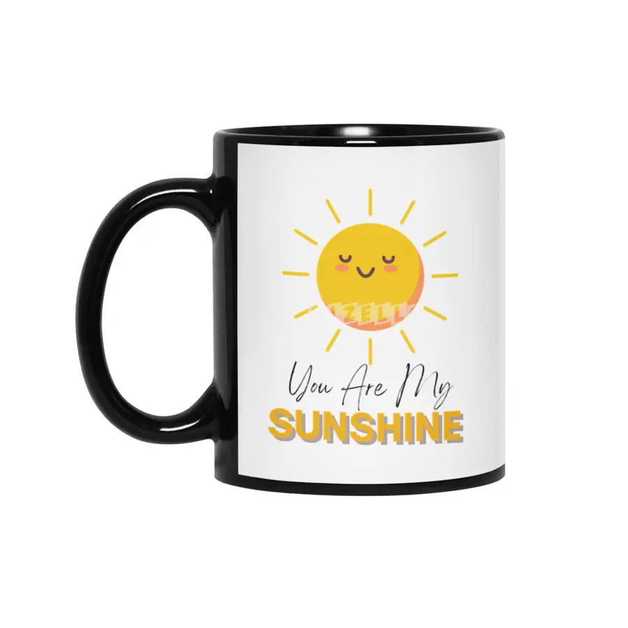 You Are My Sunshine Onesie® Baby Gift - Cute Spring Time Baby Clothes - Sunshine Baby shower for Boy Siyah Kupa
