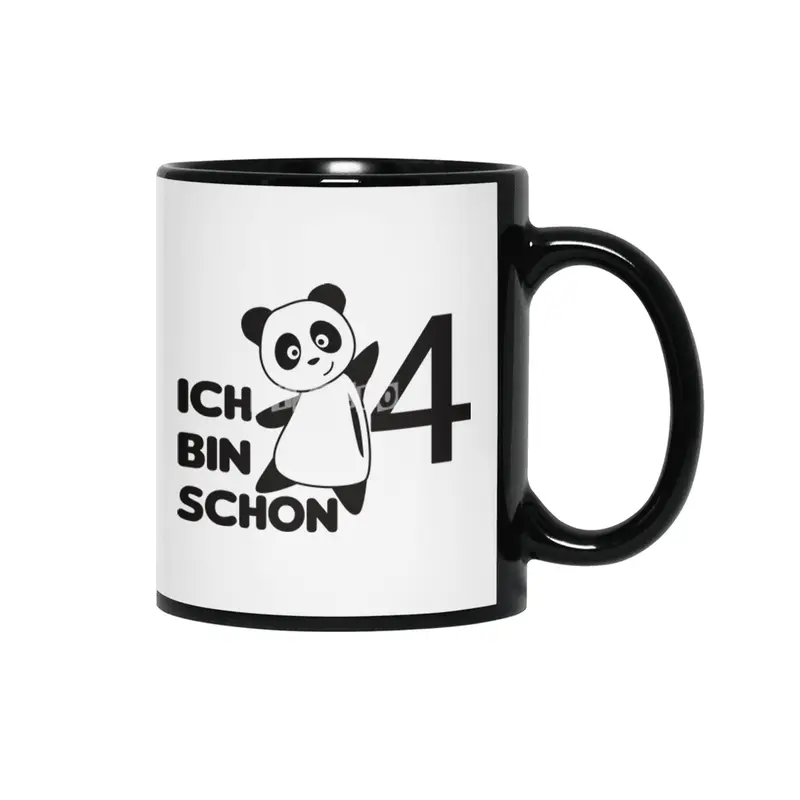 Panda Bear Four Years Old Cute Animals Siyah Kupa