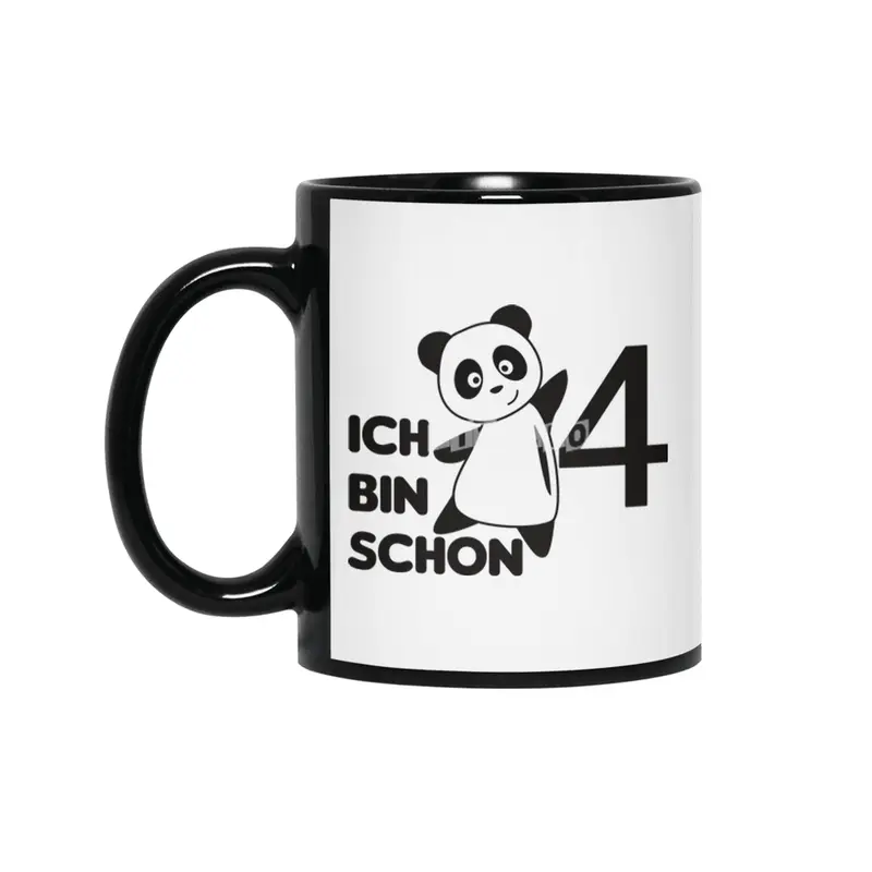 Panda Bear Four Years Old Cute Animals Siyah Kupa