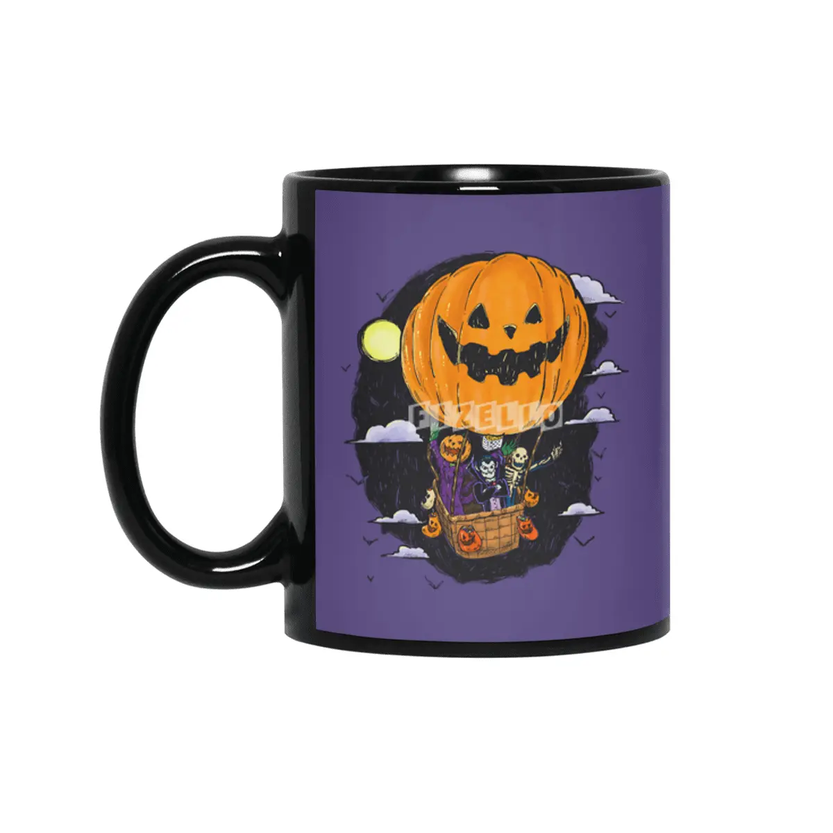 Pumpkin Hot Air Balloon Siyah Kupa