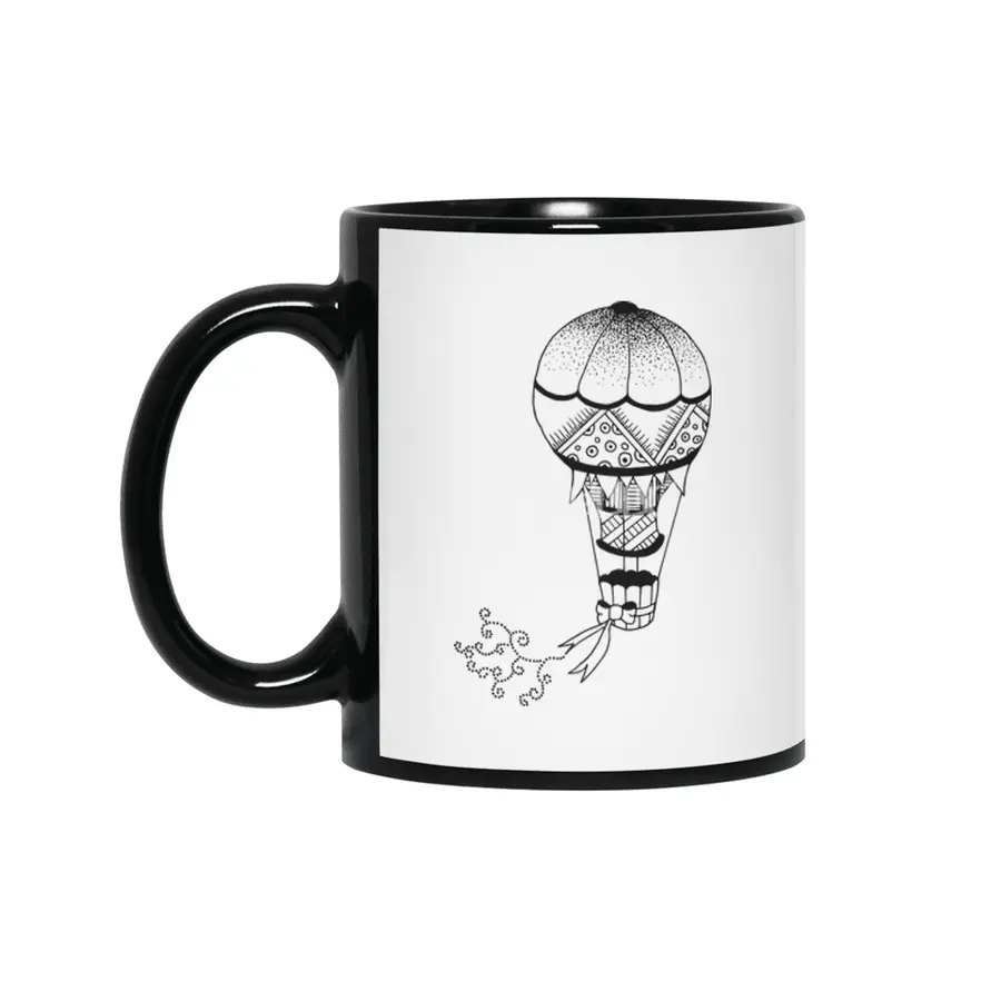 Hot Air Balloon Siyah Kupa