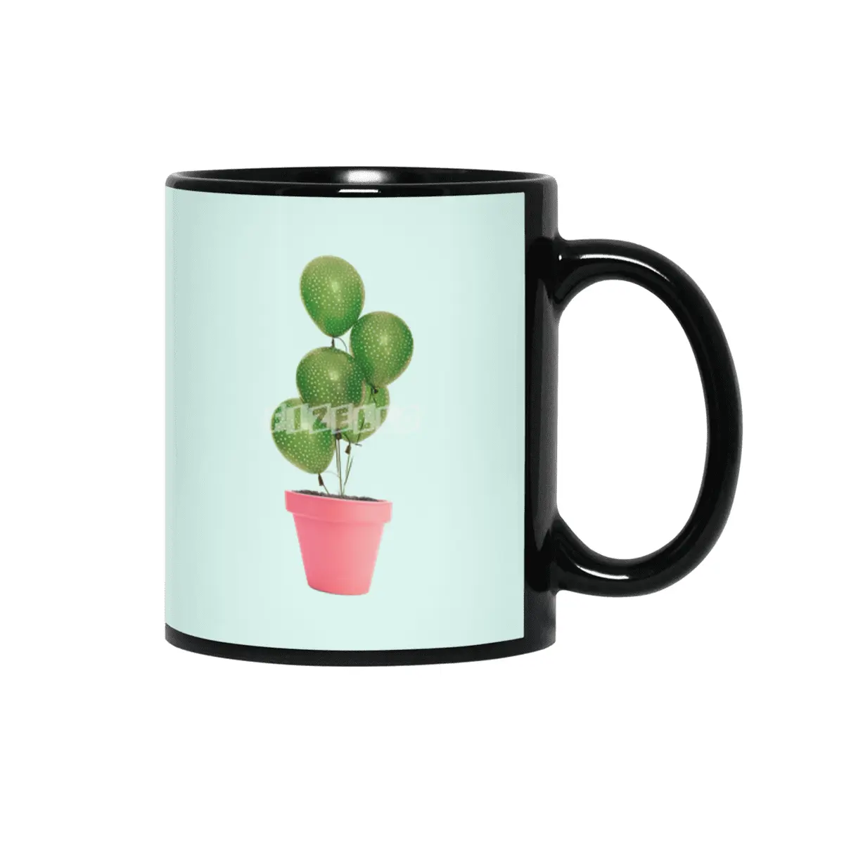 Cactus Balloon Siyah Kupa