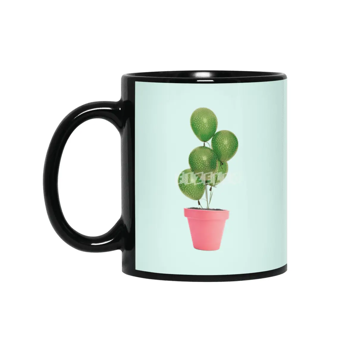 Cactus Balloon Siyah Kupa