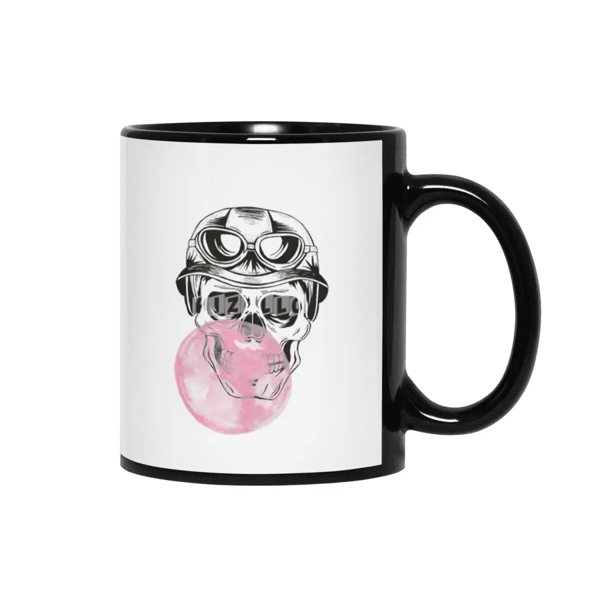 Aviator sugar skull with bubble gum balloon Siyah Kupa