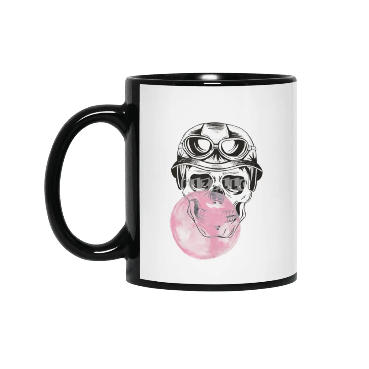 Aviator sugar skull with bubble gum balloon Siyah Kupa