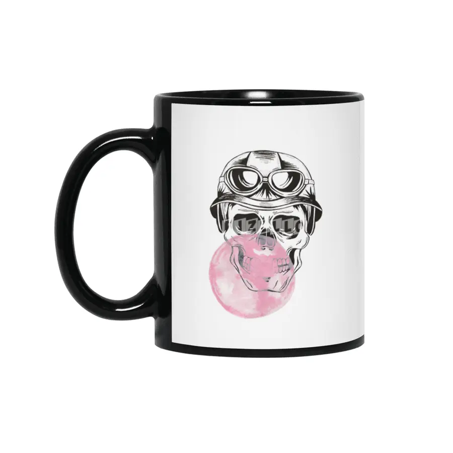 Aviator sugar skull with bubble gum balloon Siyah Kupa