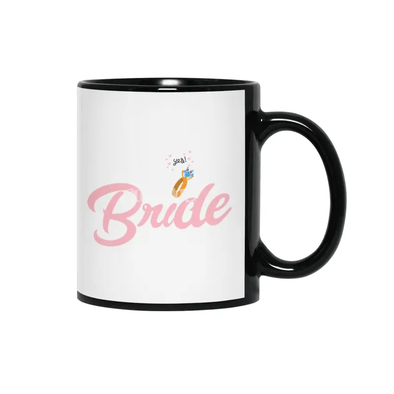 Bachelorette T shirts Bride Squad Bride Shirt Maid of honor shirt, Gift Wedding Party Gift Siyah Kupa