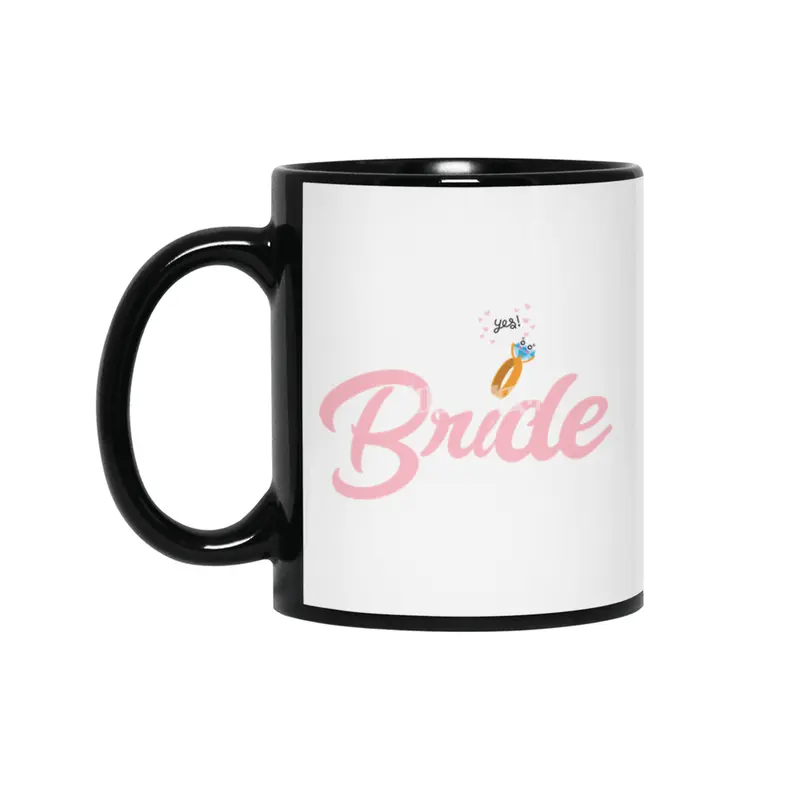 Bachelorette T shirts Bride Squad Bride Shirt Maid of honor shirt, Gift Wedding Party Gift Siyah Kupa
