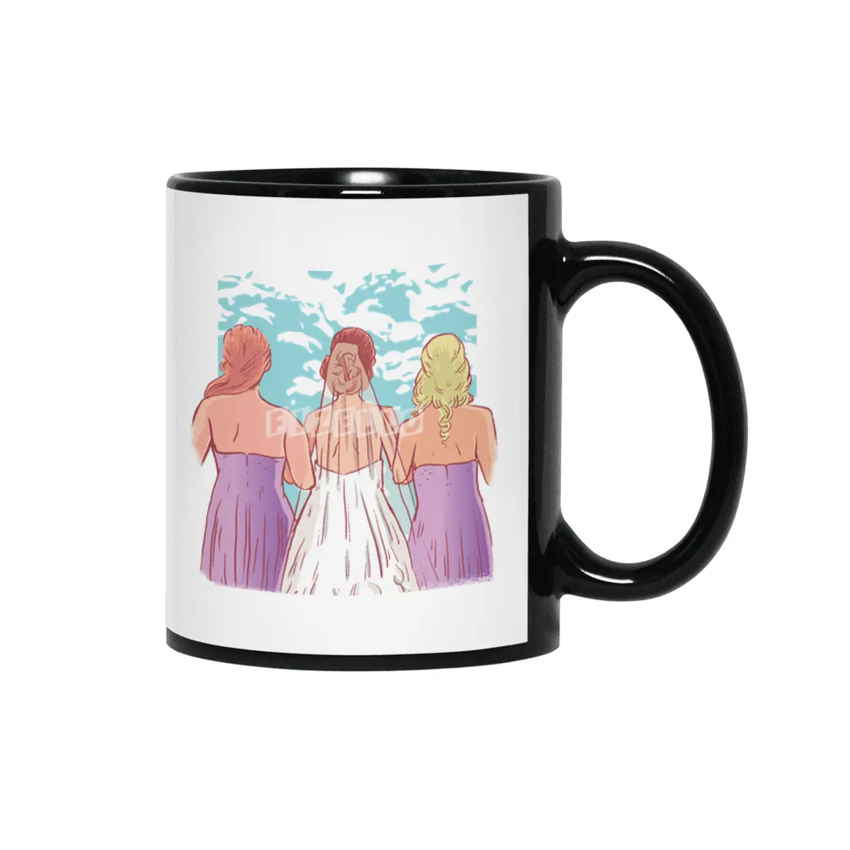Bride and Bridesmaids Wedding day Siyah Kupa