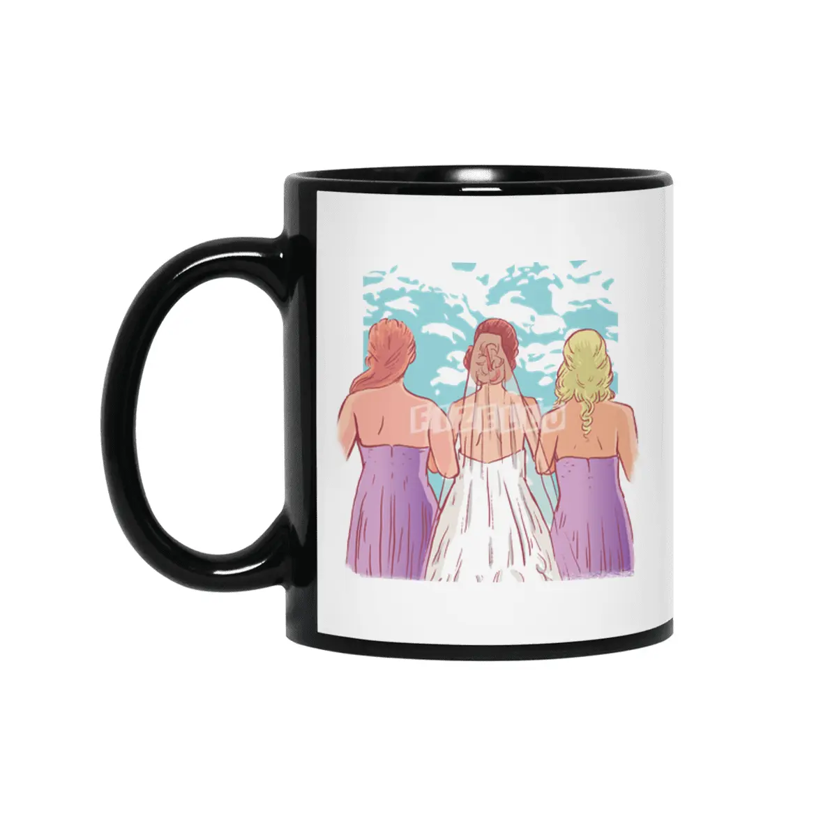 Bride and Bridesmaids Wedding day Siyah Kupa