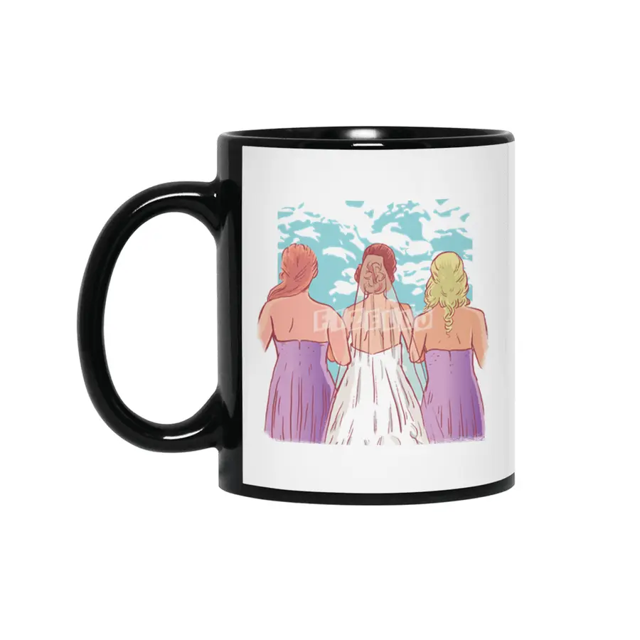 Bride and Bridesmaids Wedding day Siyah Kupa