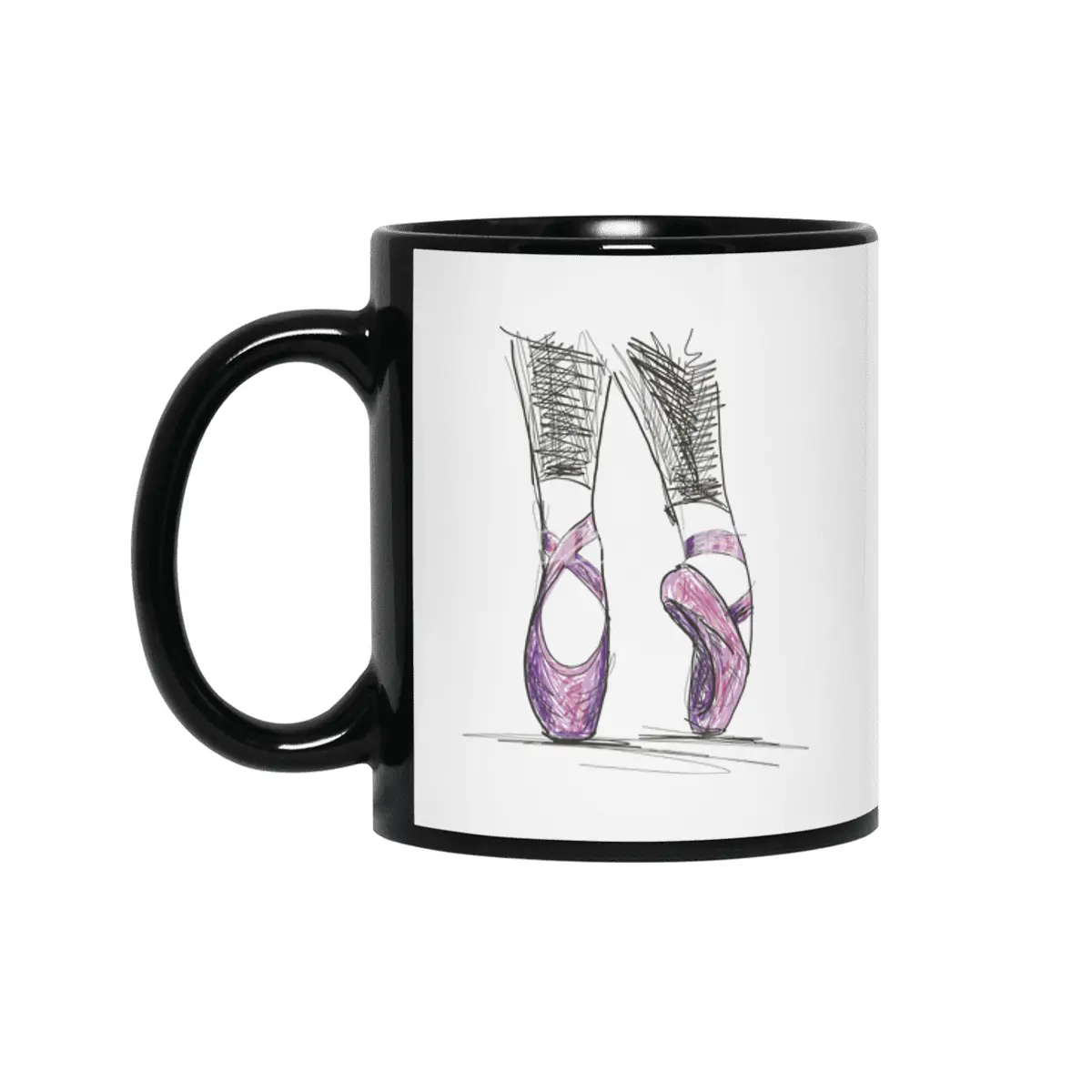 Dance ballerina girl ballet silhouettes Siyah Kupa