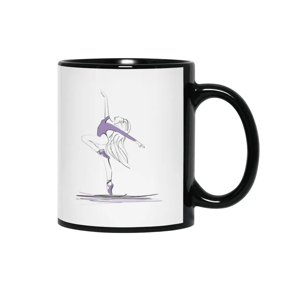 Dance ballerina girl ballet silhouettes Siyah Kupa