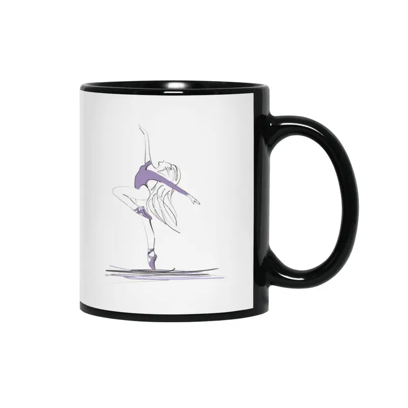 Dance ballerina girl ballet silhouettes Siyah Kupa