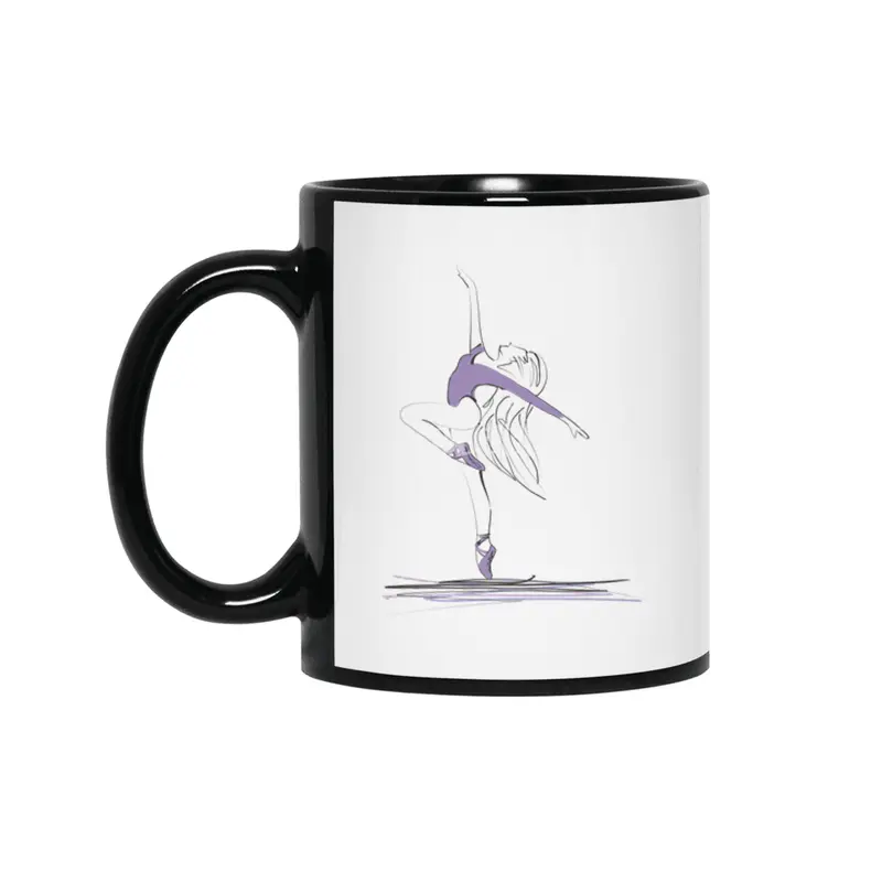 Dance ballerina girl ballet silhouettes Siyah Kupa