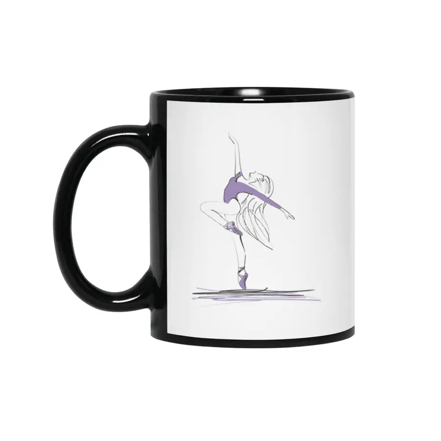Dance ballerina girl ballet silhouettes Siyah Kupa